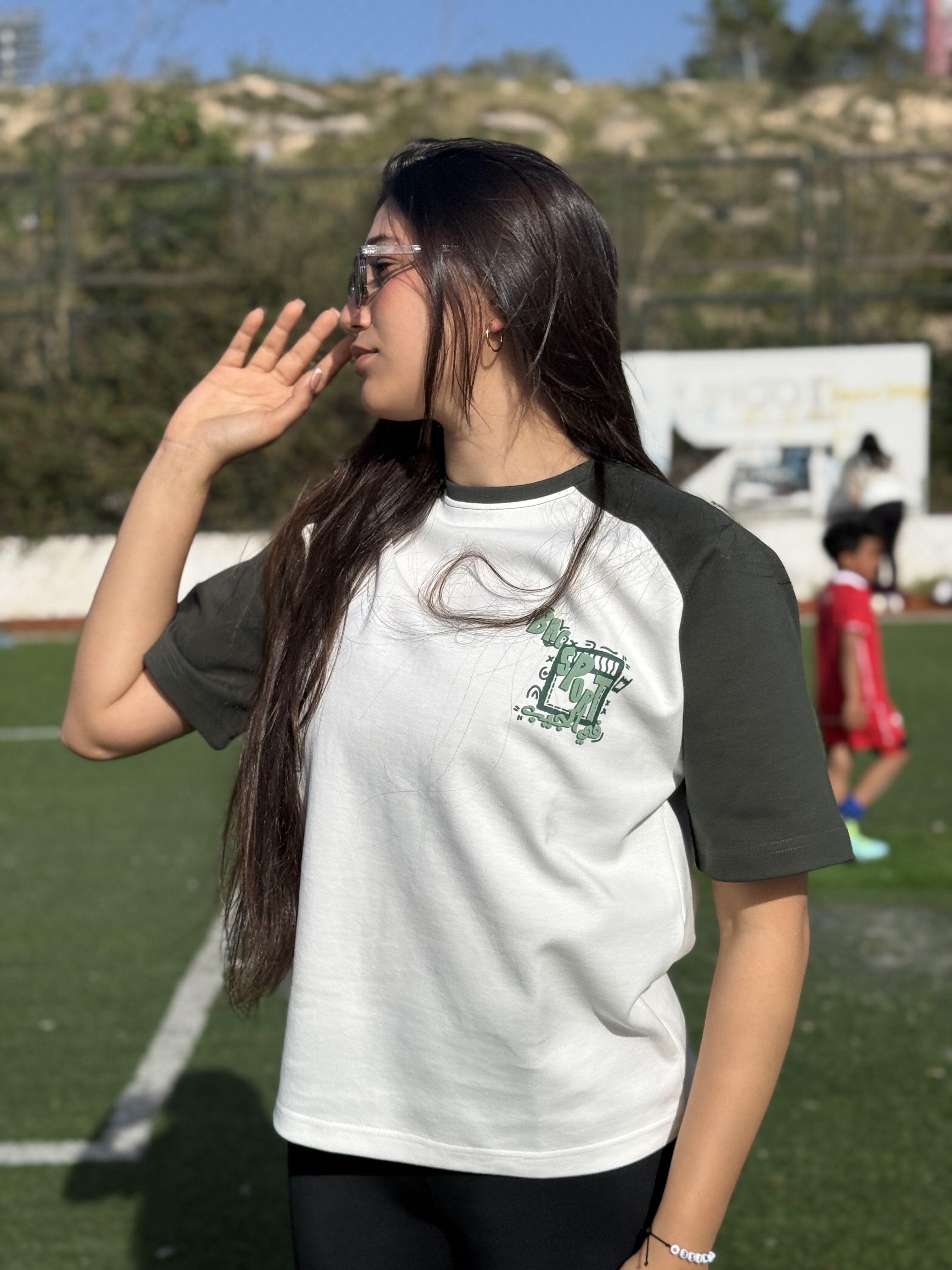 T-shirt “متمكن” White-Dark green