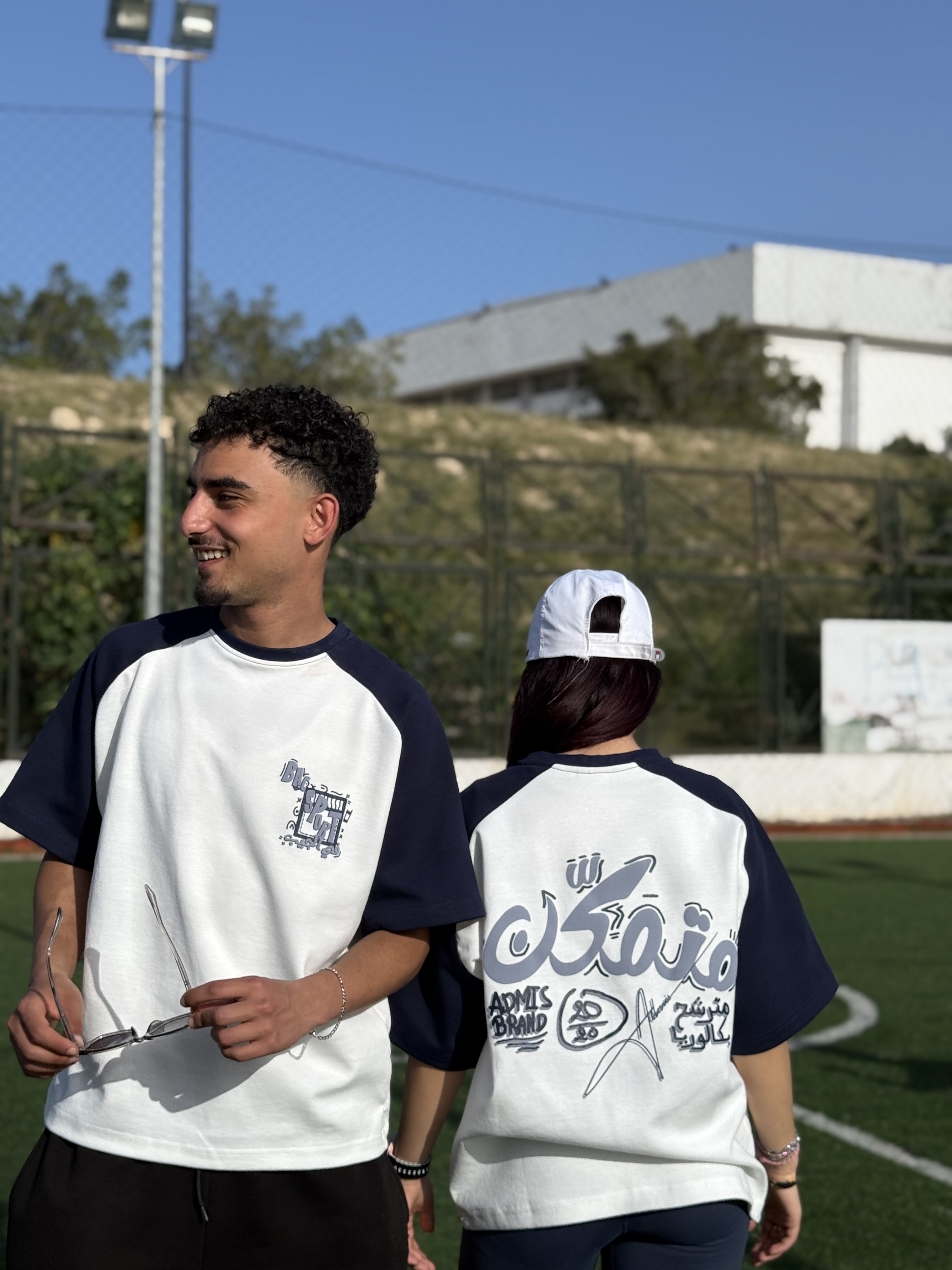 T-shirt “متمكن” White-Night blue